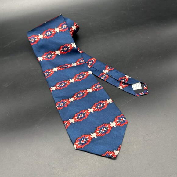 Ralph Marlin Other - Vintage Tie Texas Navajo Stripe Necktie  Ralph Marlin USA Blue Red State Map